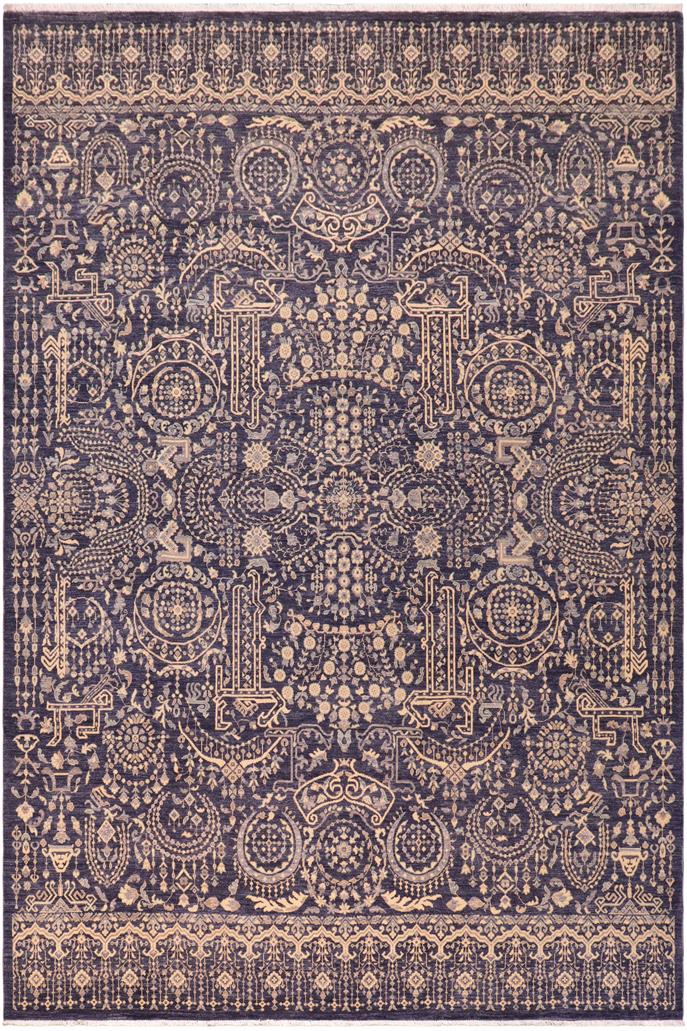 handmade Traditional Kafkaz Blue Gray Hand Knotted RECTANGLE 100% WOOL area rug 9 x 12