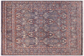 handmade Transitional Kafkaz Gray Blue Hand Knotted SQUARE 100% WOOL area rug 8' x 9'