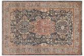 Oriental Ziegler Ryan Gray/Rust Hand Knotted Wool Rug - 4'0'' x 5'9''