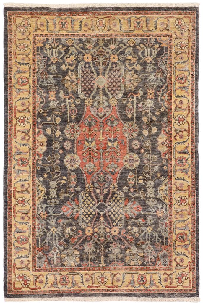 handmade Traditional Kafkaz Gray Tan Hand Knotted RECTANGLE 100% WOOL area rug 4 x 6