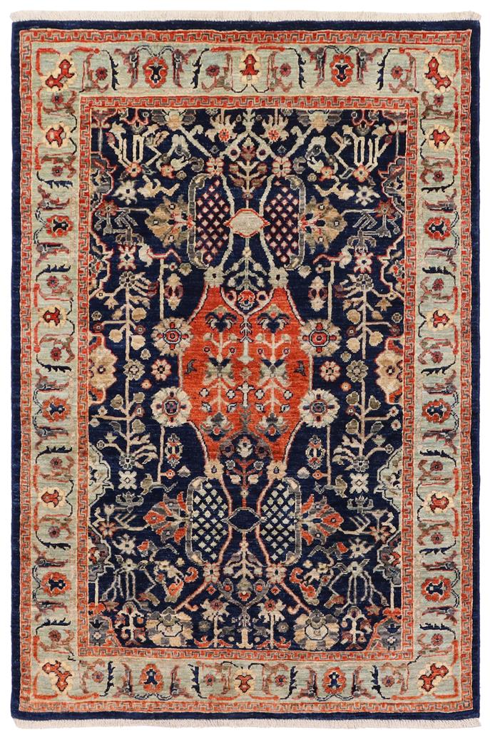 handmade Traditional Kafkaz Blue Rust Hand Knotted RECTANGLE 100% WOOL area rug 4 x 6