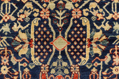 handmade Traditional Kafkaz Blue Brown Hand Knotted RECTANGLE 100% WOOL area rug 4 x 6