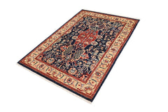 handmade Traditional Kafkaz Blue Tan Hand Knotted RECTANGLE 100% WOOL area rug 4 x 6