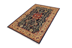 handmade Traditional Kafkaz Blue Tan Hand Knotted RECTANGLE 100% WOOL area rug 4 x 6