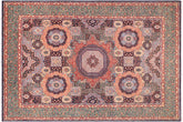 handmade Geometric Mamluk Blue Green Hand Knotted RECTANGLE 100% WOOL area rug 9 x 12