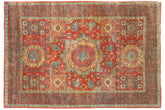 handmade Geometric Mamluk Rust Gray Hand Knotted RECTANGLE 100% WOOL area rug 3 x 5
