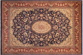 handmade Traditional Hussani Blue Rose Hand Knotted RECTANGLE 100% WOOL area rug 9 x 12