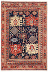 handmade Traditional Kafkaz Blue Rust Hand Knotted RECTANGLE 100% WOOL area rug 5 x 7