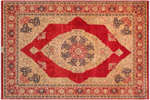 handmade Traditional Kirman Red Tan Hand Knotted RECTANGLE 100% WOOL area rug 9x12