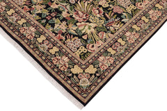 handmade Transitional Basarabian Black Beige Hand Knotted RECTANGLE 100% WOOL area rug 6x9