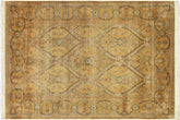 handmade Transitional Tabriz Gold Green Hand Knotted RECTANGLE 100% WOOL area rug 6x9