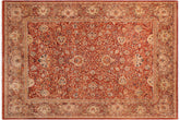 handmade Transitional Agra Rust Multi Hand Knotted RECTANGLE 100% WOOL area rug 9x12