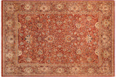 handmade Transitional Agra Rust Multi Hand Knotted RECTANGLE 100% WOOL area rug 9 x 12