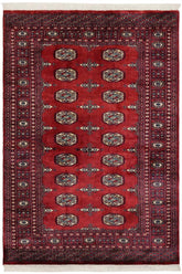 handmade Geometric Bokhara Red Blue Hand Knotted RECTANGLE 100% WOOL area rug 4 x 6