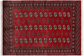 handmade Geometric Bokhara Red Beige Hand Knotted RECTANGLE 100% WOOL area rug 4X7