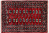 handmade Geometric Bokhara Red Green Hand Knotted RECTANGLE 100% WOOL area rug 4X6