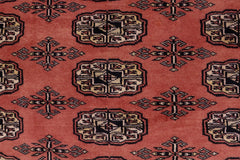 handmade Geometric Bokhara Pink Green Hand Knotted RECTANGLE 100% WOOL area rug 4X6