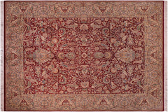 handmade Traditional Aness Red Tan Hand Knotted RECTANGLE 100% WOOL area rug 9x12