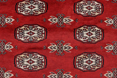 handmade Geometric Bokhara Red Gray Hand Knotted RECTANGLE 100% WOOL area rug 6X9