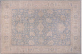handmade Traditional Kafkaz Blue Beige Hand Knotted RECTANGLE 100% WOOL area rug 12x15