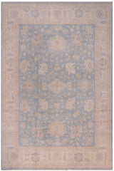 handmade Traditional Oushak Blue Beige Hand Knotted RECTANGLE 100% WOOL area rug 12 x 15