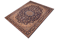 handmade Traditional Tabriz Blue Orange Hand Knotted RECTANGLE 100% WOOL area rug 9 x 13