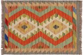 handmade Geometric Kilim Gray Beige Hand-Woven RECTANGLE 100% WOOL area rug 2' x 3'