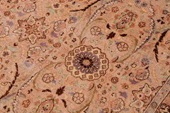 Vintage Persian Debora Tan/Green Wool Rug - 8'9'' x 12'8''