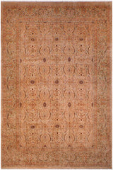 Traditional Qaseem Bond Debora Tan Lt. Green Hand Knotted Area rugs 9 x 12