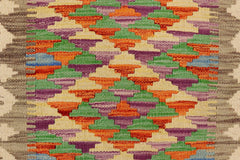 handmade Geometric Kilim Gray Beige Hand-Woven RECTANGLE 100% WOOL area rug 2' x 3'