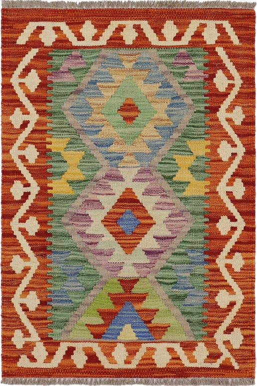 Flat Weave Kilim Antique Navaho Vintage handmade Geometric Kilim Rust Gray Hand-Woven Rectangle 100% Wool Area Rug 2x3