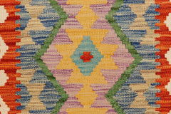 Flat Weave Kilim Antique Navaho Vintage handmade Geometric Kilim Rust Beige Hand-Woven Rectangle 100% Wool Area Rug 2x3