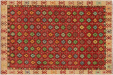 handmade Modern Balouchi Red Beige Hand Knotted RECTANGLE 100% WOOL area rug 7x10