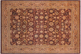 handmade Transitional Tabriz Maroon Tan Hand Knotted RECTANGLE 100% WOOL area rug 9 x 12
