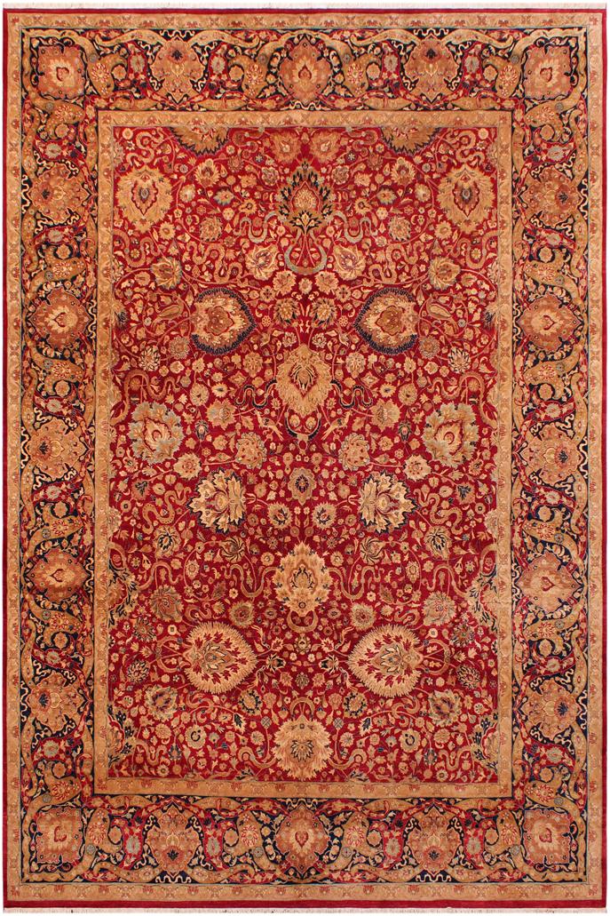 Traditional Anmol Agra Jillian Red Blue Hand Knotted Area rugs 9 x 12