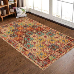 handmade Geometric Balouchi Red Beige Hand Knotted RECTANGLE 100% WOOL area rug 4x6