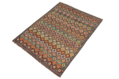 handmade Modern Balouchi Gray Blue Hand Knotted RECTANGLE 100% WOOL area rug 4x6