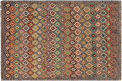 handmade Modern Balouchi Gray Blue Hand Knotted RECTANGLE 100% WOOL area rug 4x6