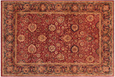 handmade Transitional Anmol Agra Red Blue Hand Knotted RECTANGLE 100% WOOL area rug 9x12