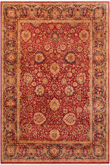 Traditional Anmol Agra Jillian Red Blue Hand Knotted Area rugs 9 x 12