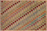 handmade Modern Balouchi Blue Red Hand Knotted RECTANGLE 100% WOOL area rug 5x8