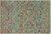 handmade Modern Balouchi Blue Rust Hand Knotted RECTANGLE 100% WOOL area rug 5x8