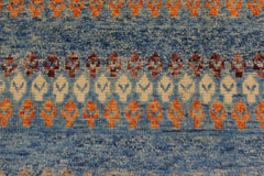 handmade Modern Balouchi Blue Beige Hand Knotted RECTANGLE 100% WOOL area rug 5x7