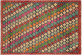 handmade Modern Balouchi Gray Red Hand Knotted RECTANGLE 100% WOOL area rug 4x6