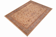 handmade Traditional Agra Ivory Lt. Blue Hand Knotted RECTANGLE 100% WOOL area rug 9x12