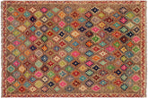 handmade Modern Balouchi Brown Beige Hand Knotted RECTANGLE 100% WOOL area rug 3x5