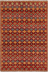 handmade Modern Balouchi Red Blue Hand Knotted RECTANGLE 100% WOOL area rug 3x5