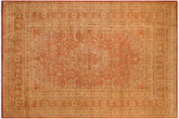 handmade Traditional Nauras Rust Gold Hand Knotted RECTANGLE 100% WOOL area rug 9 x 12