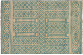 handmade Modern Balouchi Blue Beige Hand Knotted RECTANGLE 100% WOOL area rug 3x5