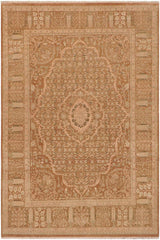 Traditional Tajdar Trudy Brown Tan Hand Knotted Area rugs 9 x 12